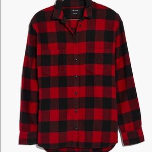 Madewell Ex-Boyfriend Oversized Flannel Red Size M